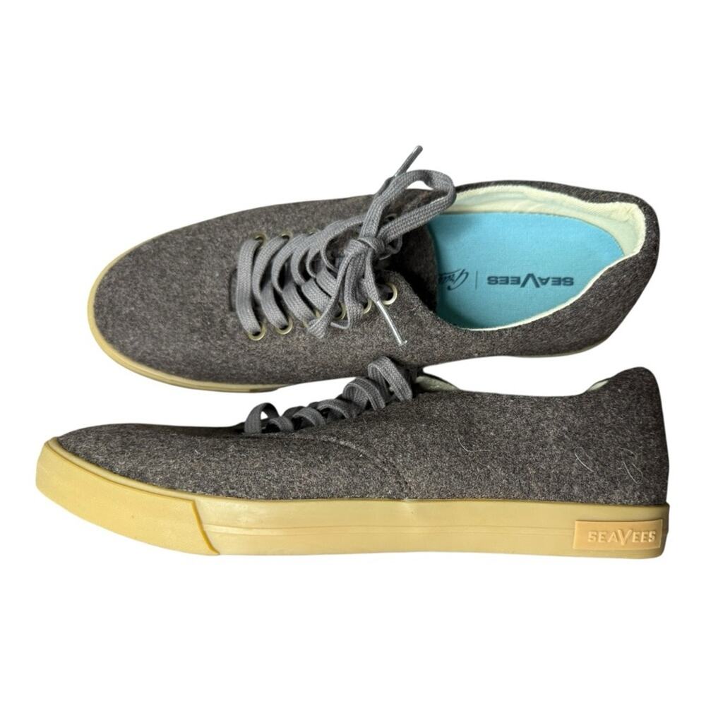 SeaVees Gray Wool Hermosa Lace Up Sneaker Mens Size 9.5 Skater Minimalist Comfy